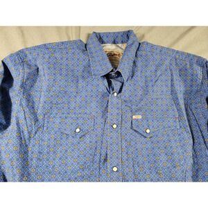 Rafter C Cowboy Collection Pearl Snap Shirt 2XL Proflex 45 Performance Geometric